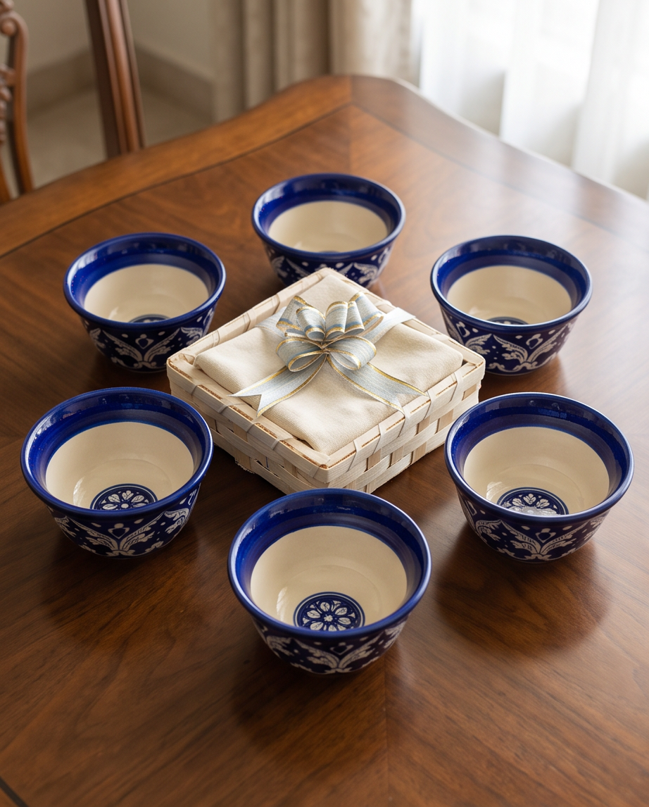 Ceramic Handmade Customized Bowls Set for 06 Men set