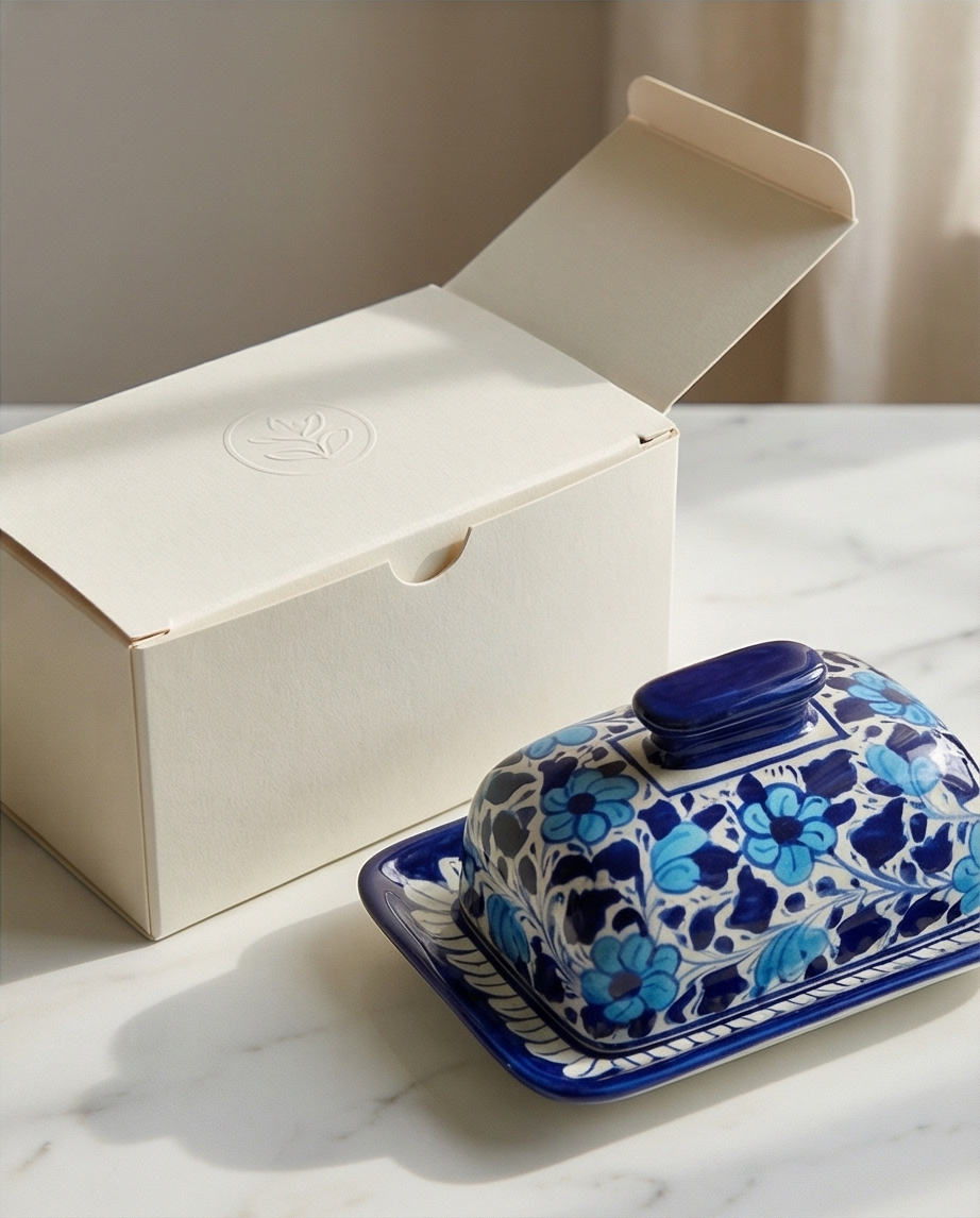 Ceramic Handmade Butter Dish for Breakfast Table..