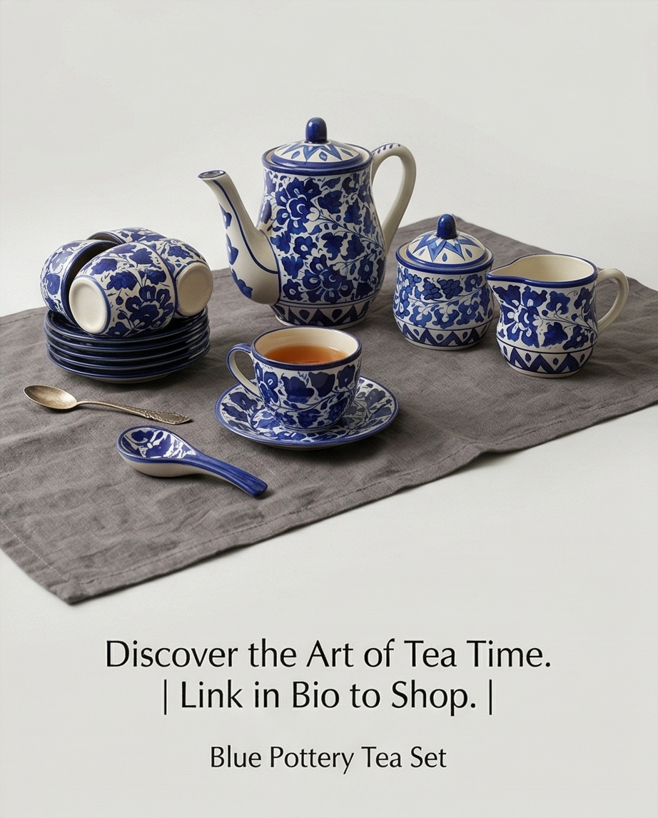 Ceramic Handmade Tea Set | Quantity 17 PCS | Serena Design | Premium Quality