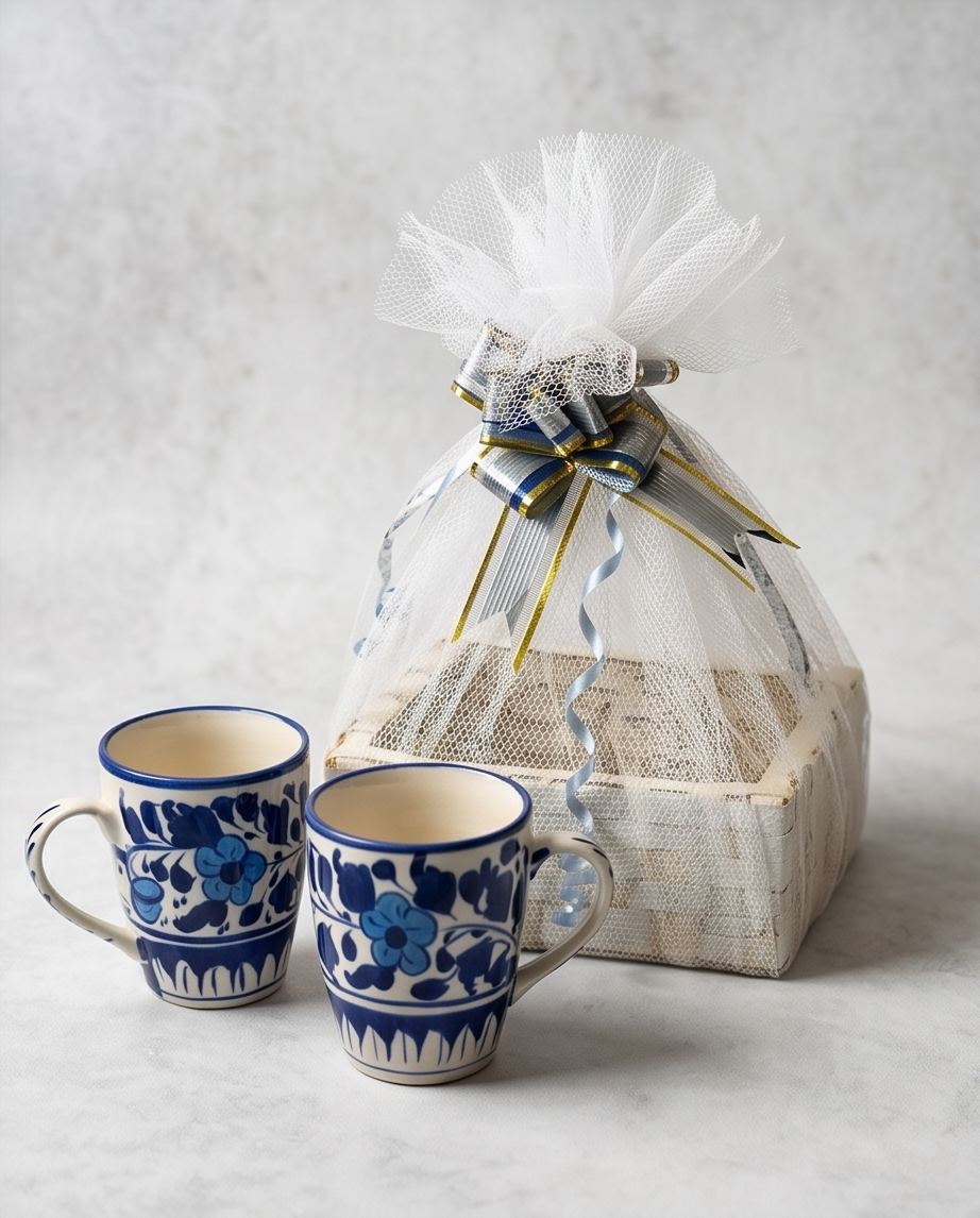 Ceramic Handmade Customized Mug Pair ith Serving Dish Eid Sale🎁