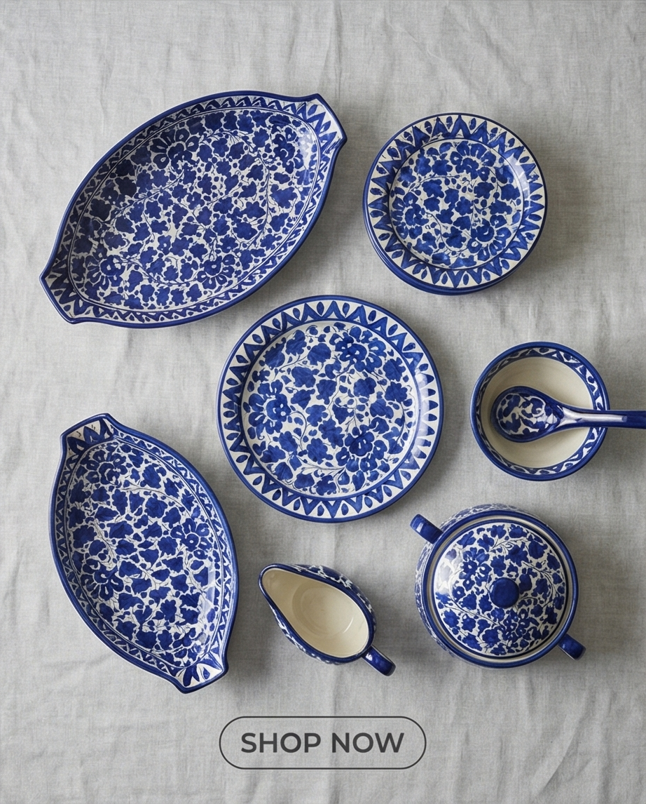 Ceramic Handmade Customized Dinner Set | 6 Men Set