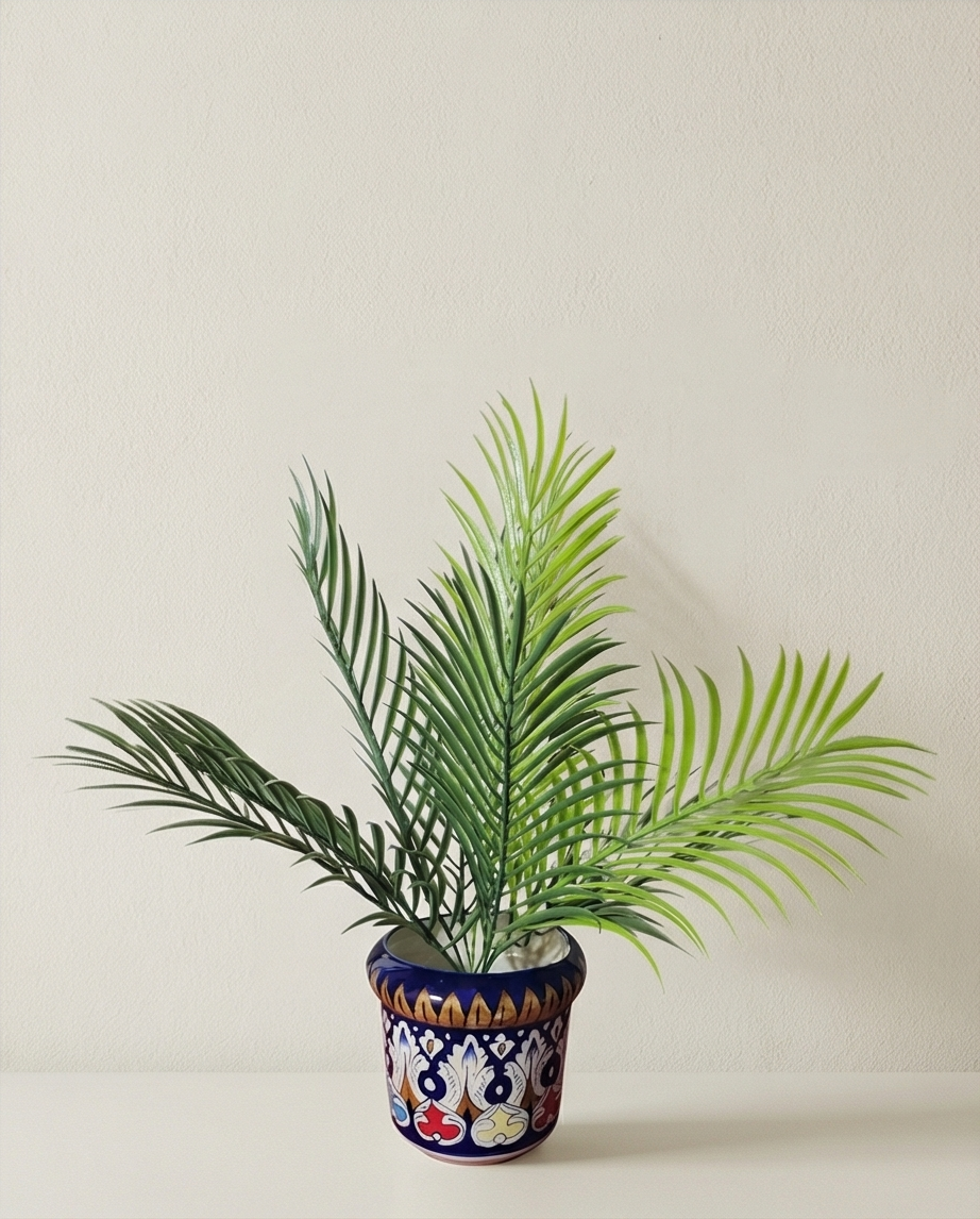 Ceramic Handmade Blue Pottery Planter for Home Living Decor size 6 inch🎁