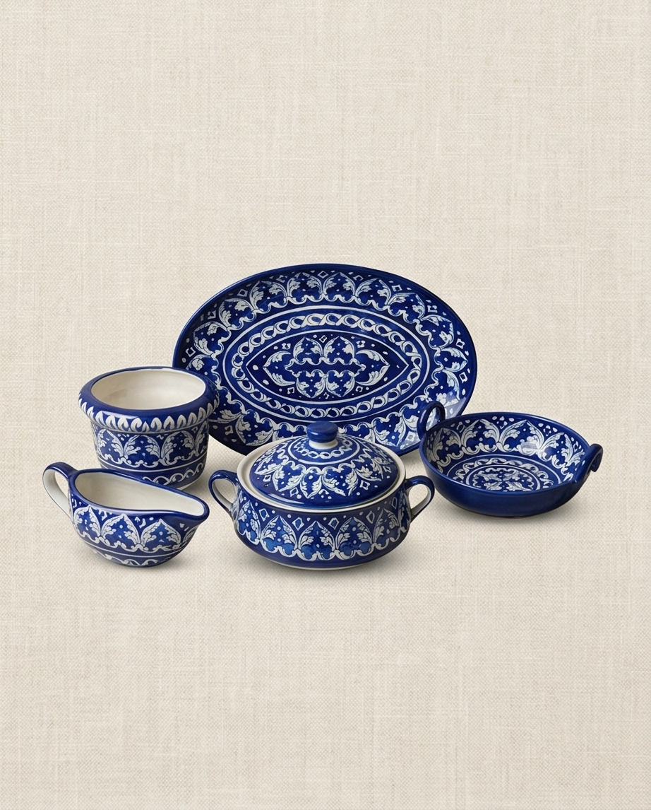 Ceramic Handmade Blue Pottery Bundle Deals