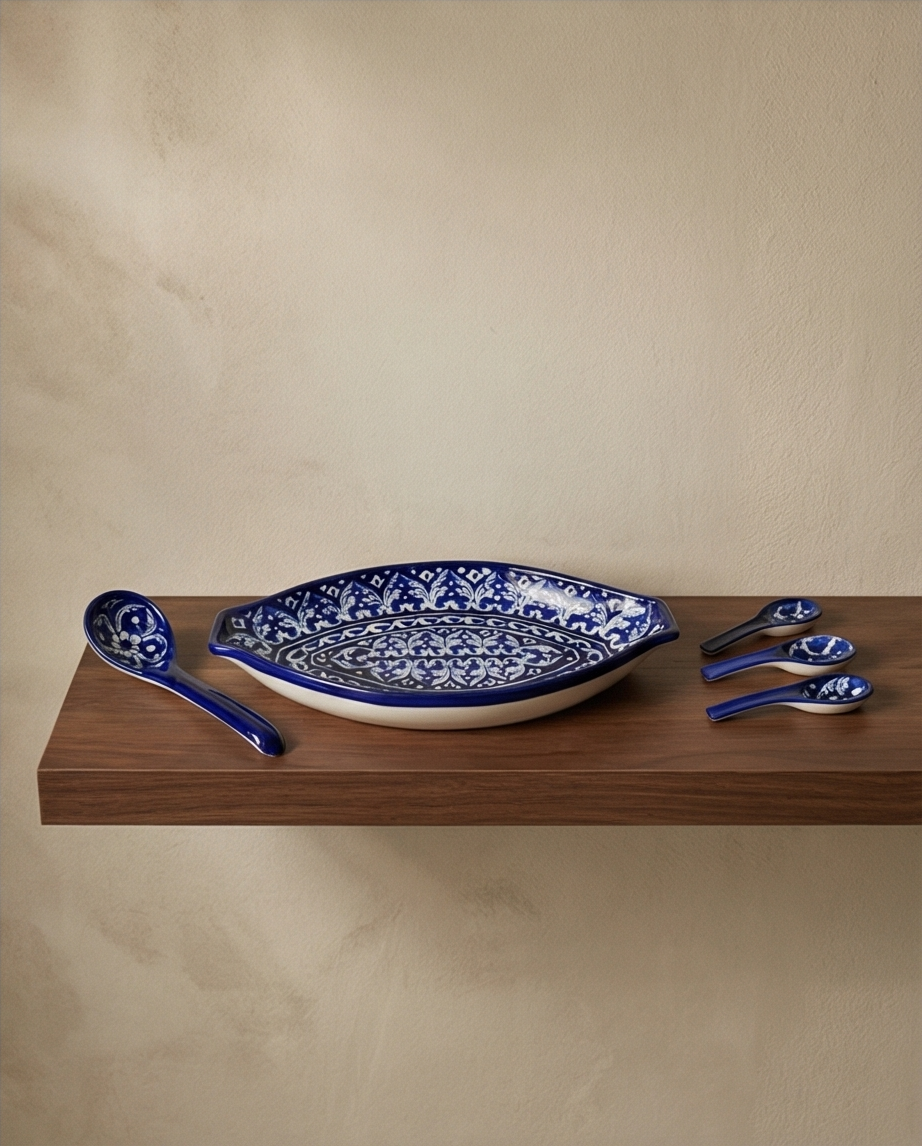 Ceramic Handmade Rice Platter Dish | Size 16 inch
