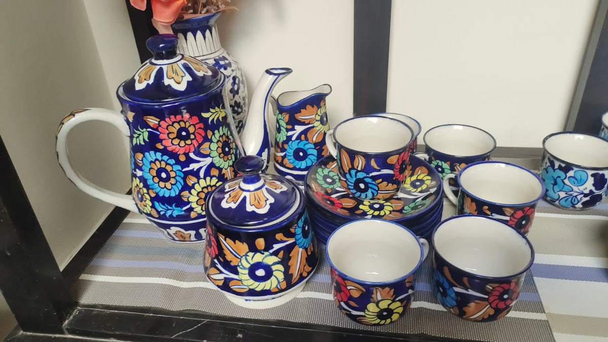 Ceramic Handmade Tea Set Complete | Quantity 15 pcs | J Design