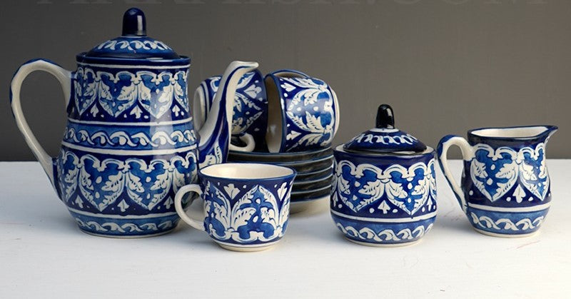 Ceramic Handmade Tea Set Complete | 15 Pcs | GHAURI DESIGN |