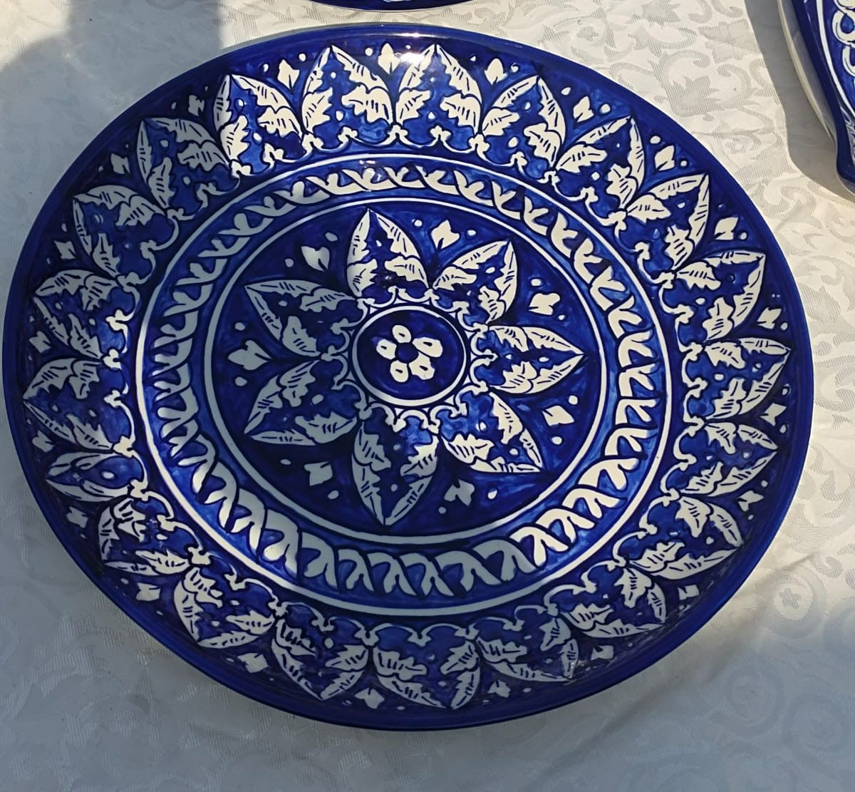 Ceramic Handmade Rice Thaal Platter | Serving Dishes | Size 13 inches