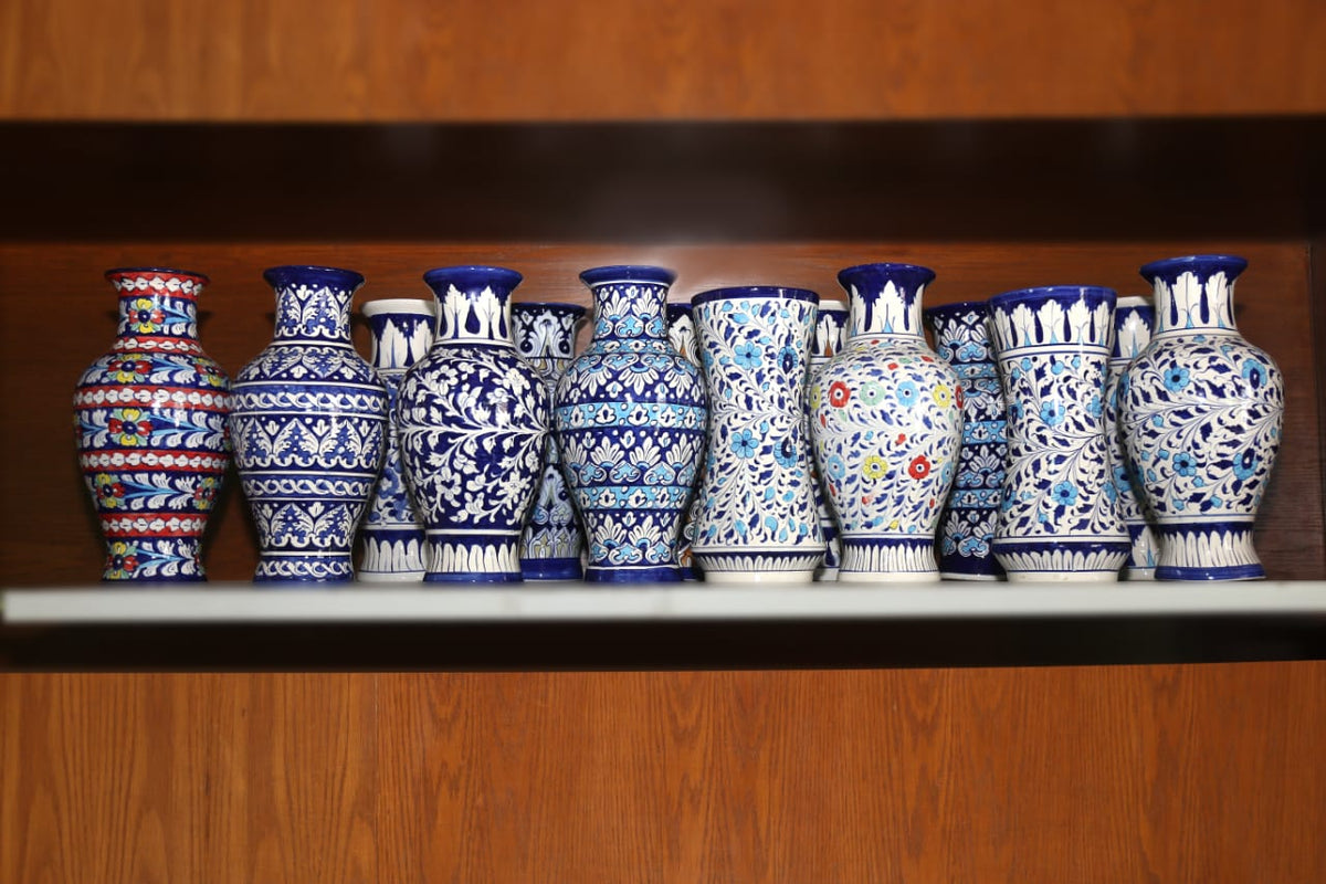 Handmade Blue Pottery Floral Vase/ Flower Pot/ Decorative vase/ Ceramic Vase
