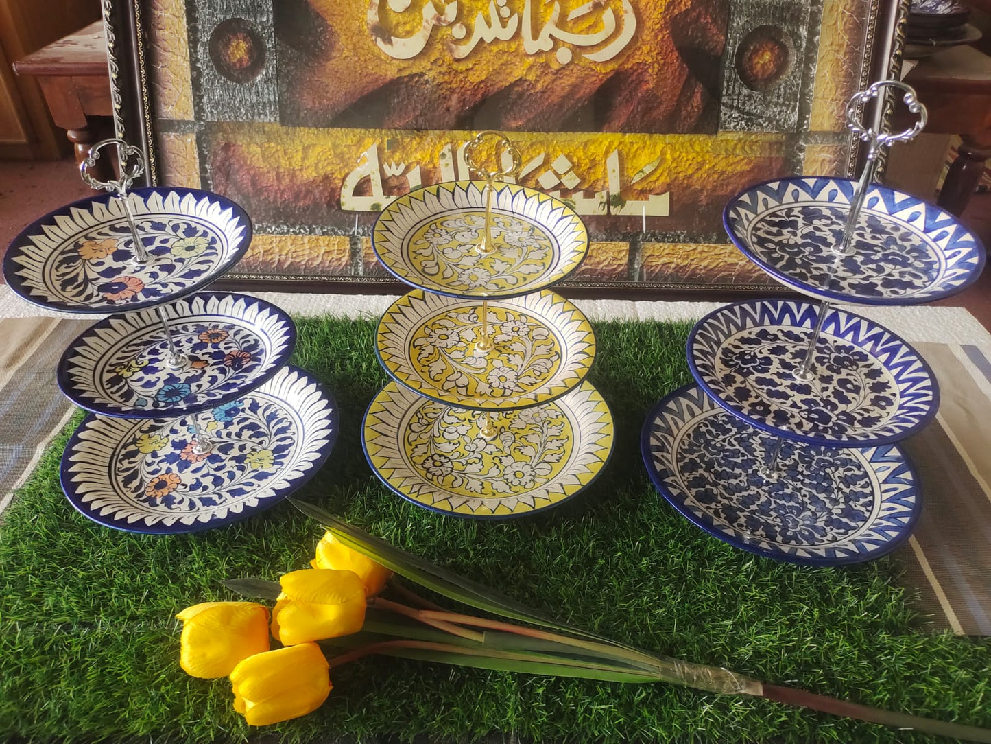 Ceramic Customized Handmade Cake Set | 3 Tiers Cake Pastry Stand