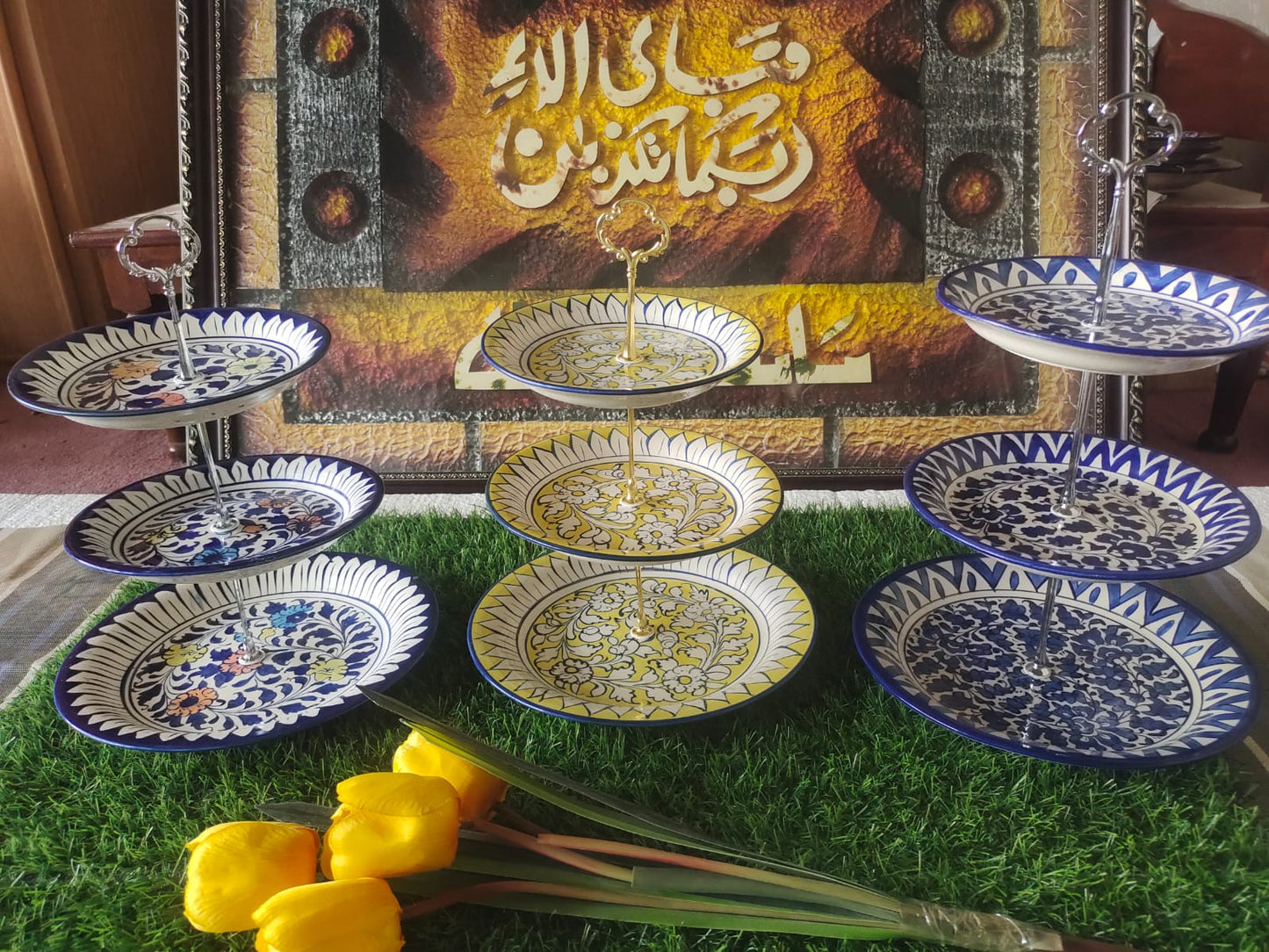 Ceramic Customized Handmade Cake Set | 3 Tiers Cake Pastry Stand