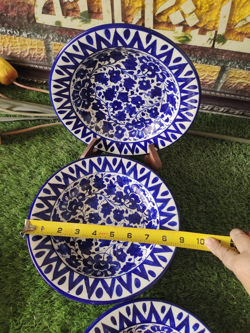 Ceramic Handmade Deep Salan Plates | Size 09 inch | Design Serina