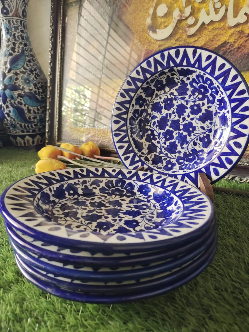 Ceramic Handmade Deep Plates | Size 09 inch | Design Serina