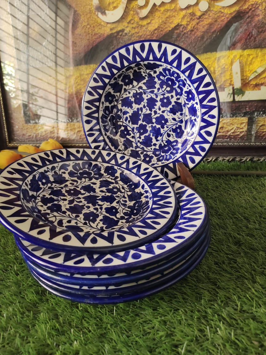 Ceramic Handmade Deep Plates | Size 09 inch | Design Serina