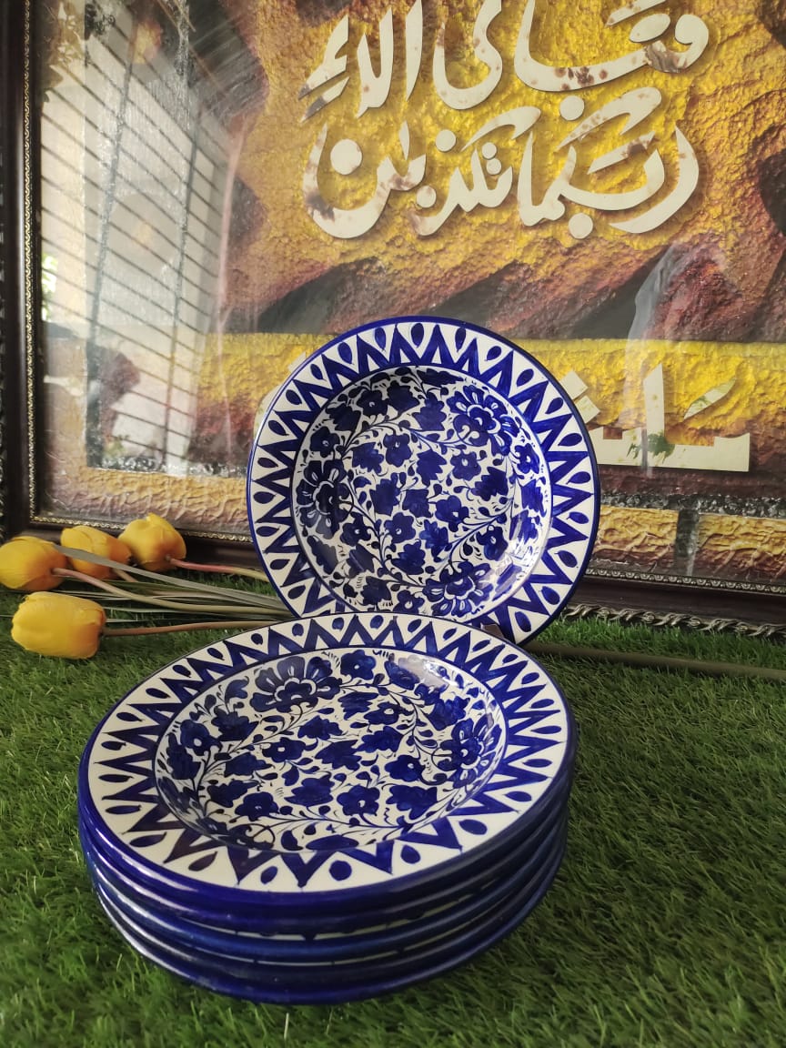 Ceramic Handmade Deep Plates | Size 09 inch | Design Serina