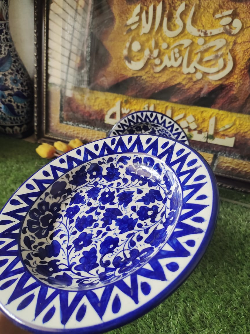 Ceramic Handmade Deep Plates | Size 09 inch | Design Serina