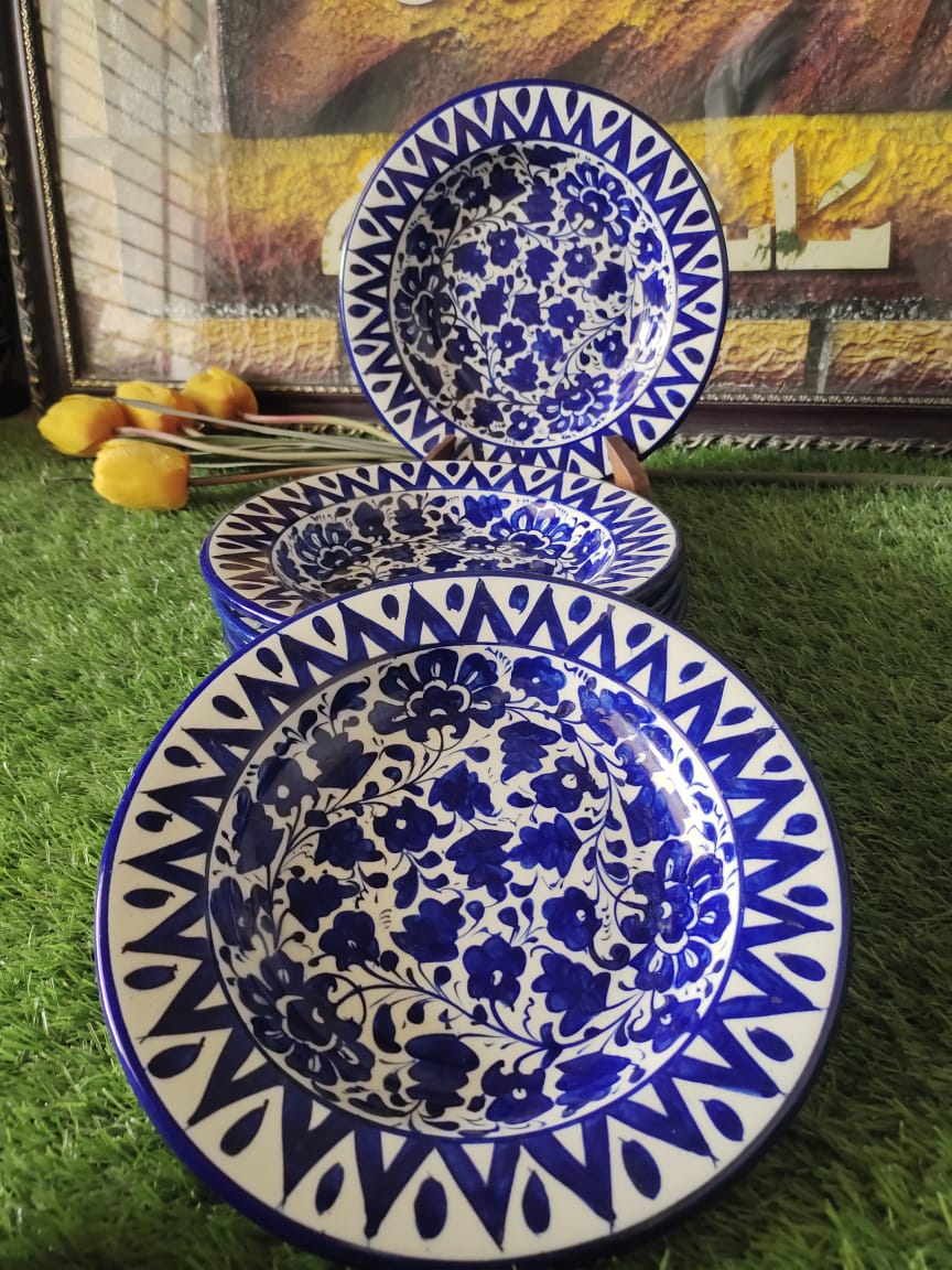 Ceramic Handmade Deep Plates | Size 09 inch | Design Serina