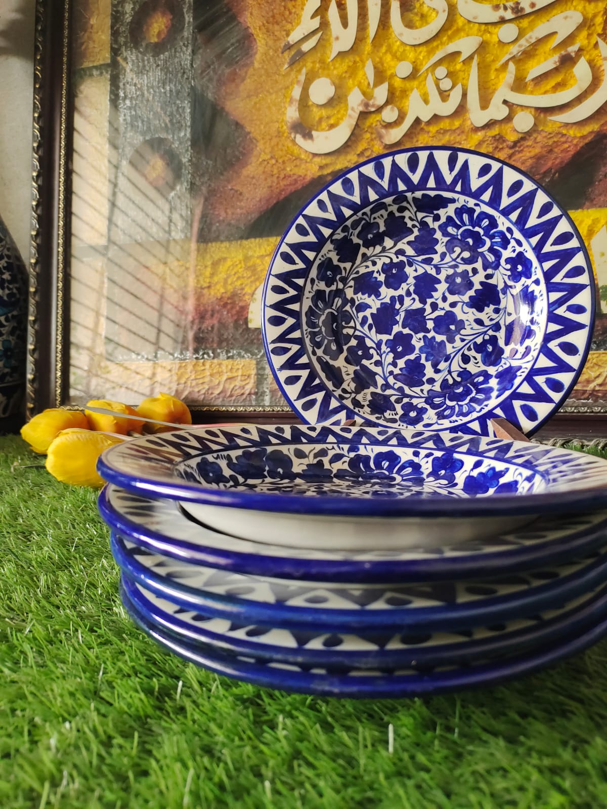 Ceramic Handmade Deep Plates | Size 09 inch | Design Serina