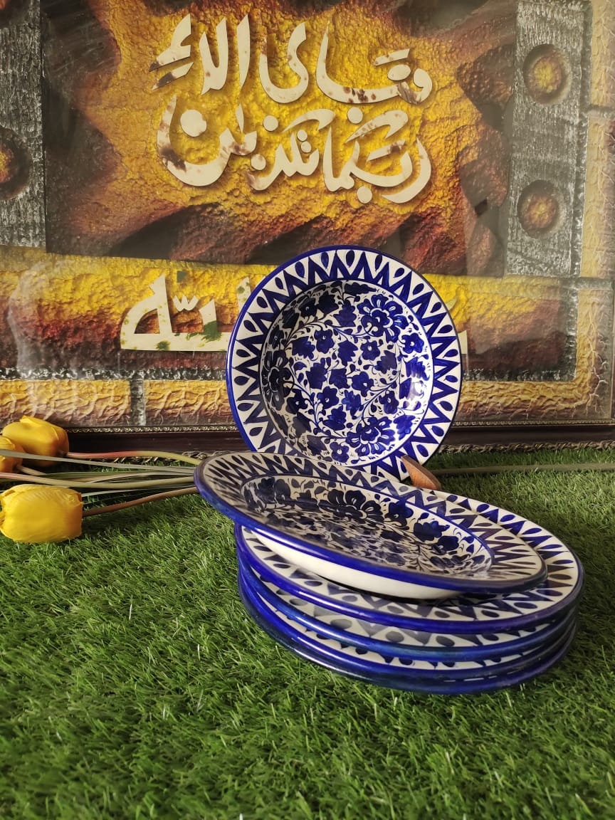 Ceramic Handmade Deep Plates | Size 09 inch | Design Serina