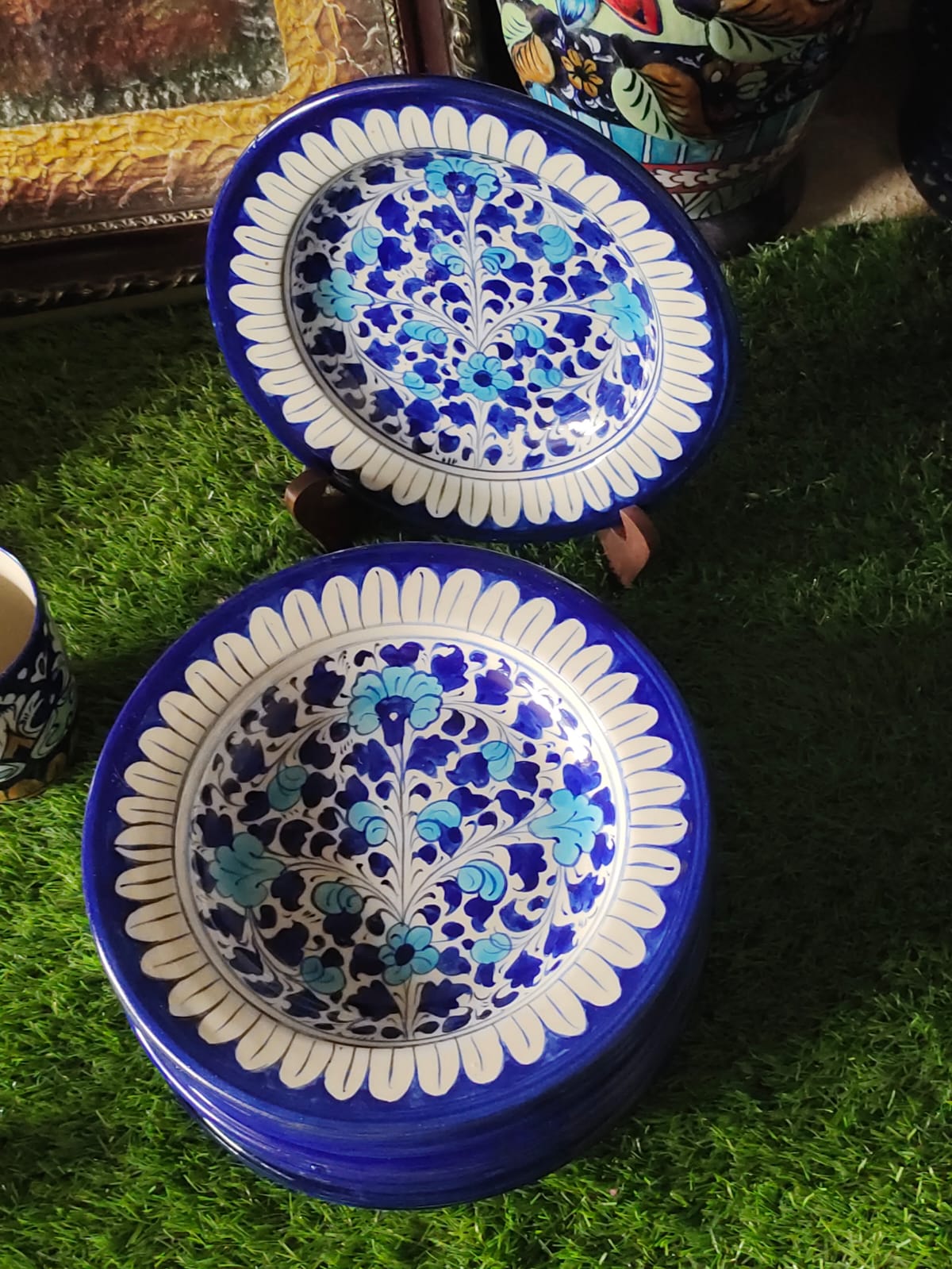 Ceramic Handmade Deep Plates | Size 09 inch | Design Multani