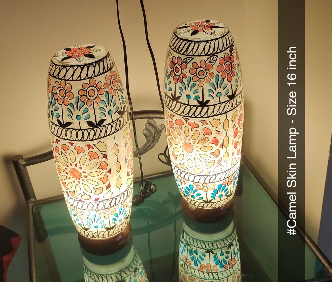 Camel Skin Lamp Handmade | Size 16 inch