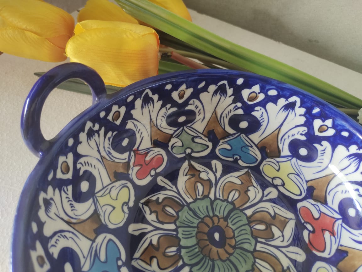 Serving Dishes Handle Karahi TRD Multi Design | Size 9 inch