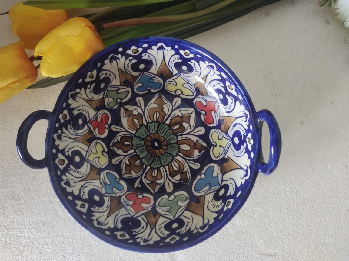 Serving Dishes Handle Karahi TRD Multi Design | Size 9 inch