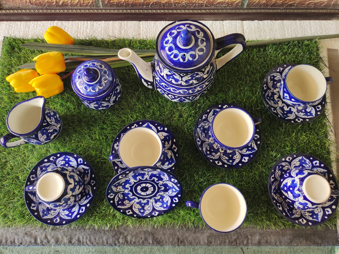 Handmade Ceramic Tea Set | Quantity 15 pcs | Ghauri Design
