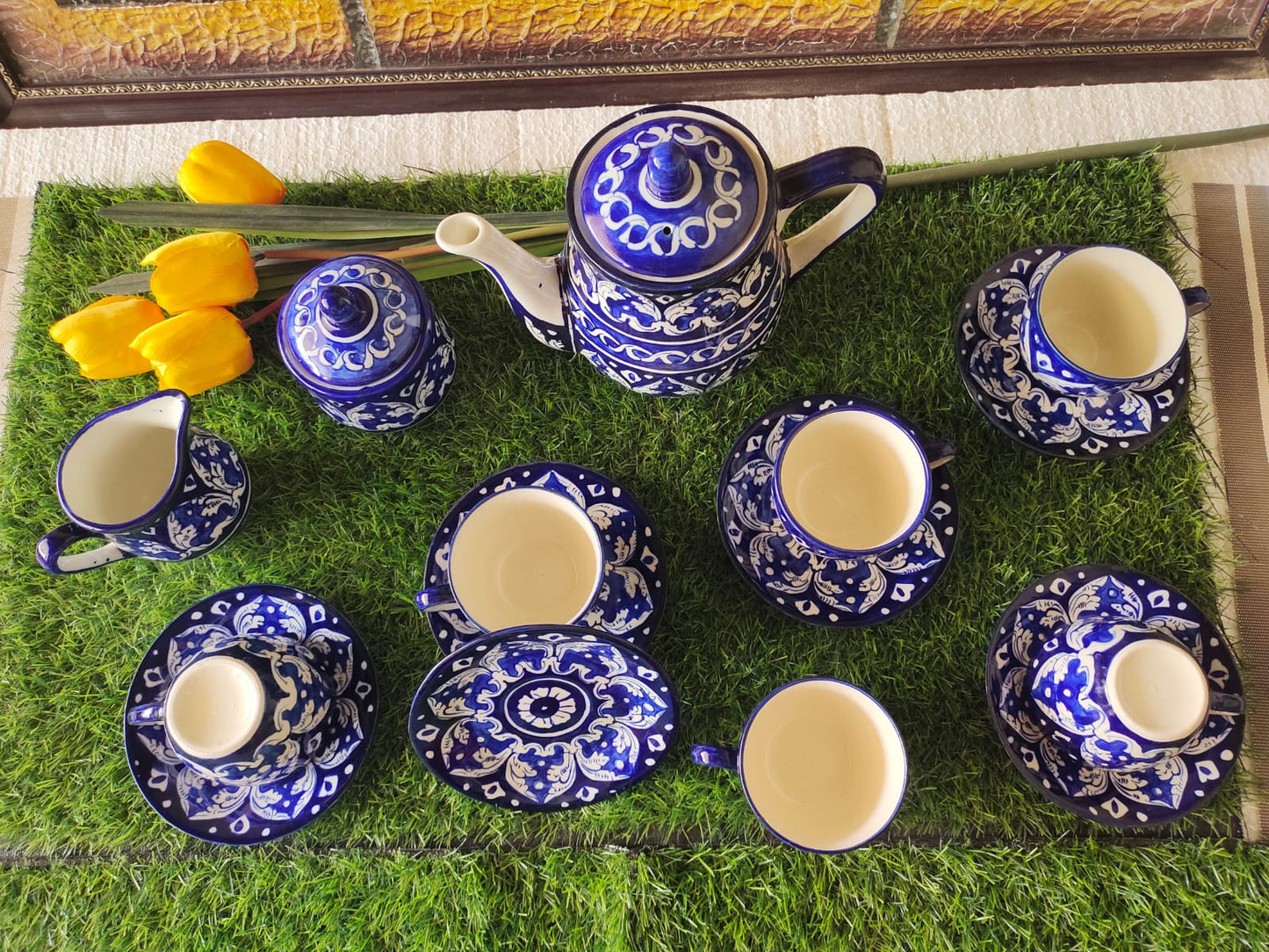 Handmade Ceramic Tea Set | Quantity 15 pcs | Ghauri Design
