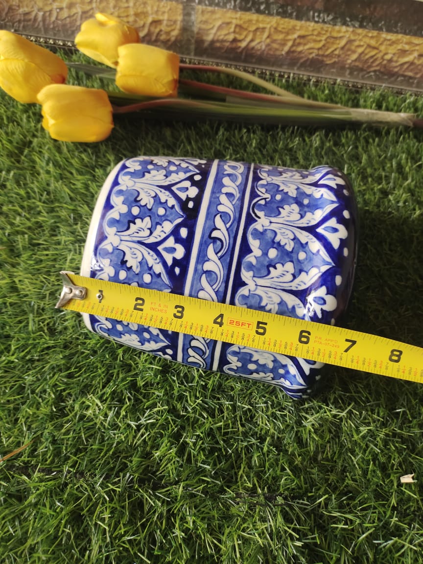 Handmade Customized Wall Hanging Plates Blue Pottery | 7 pcs set