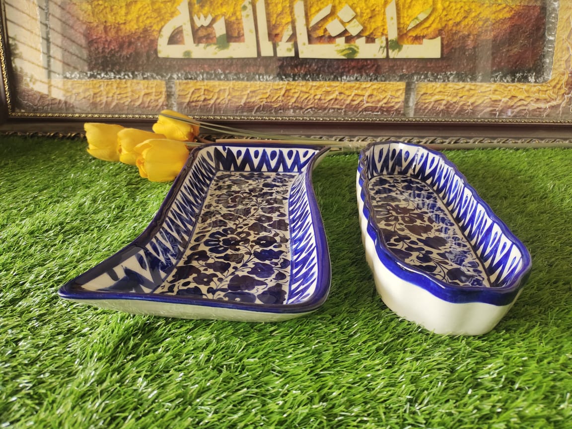 Ceramic Handmade Leaf Platters | Serving Dishes | Kabab Dish | Bundle Deals