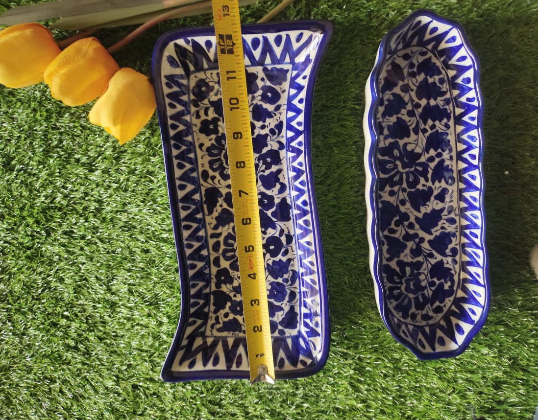 Ceramic Handmade Leaf Platters | Serving Dishes | Kabab Dish | Bundle Deals