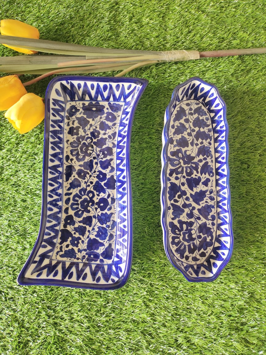 Ceramic Handmade Leaf Platters | Serving Dishes | Kabab Dish | Bundle Deals