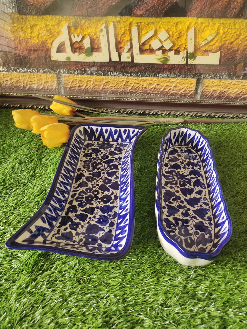 Ceramic Handmade Leaf Platters | Serving Dishes | Kabab Dish | Bundle Deals