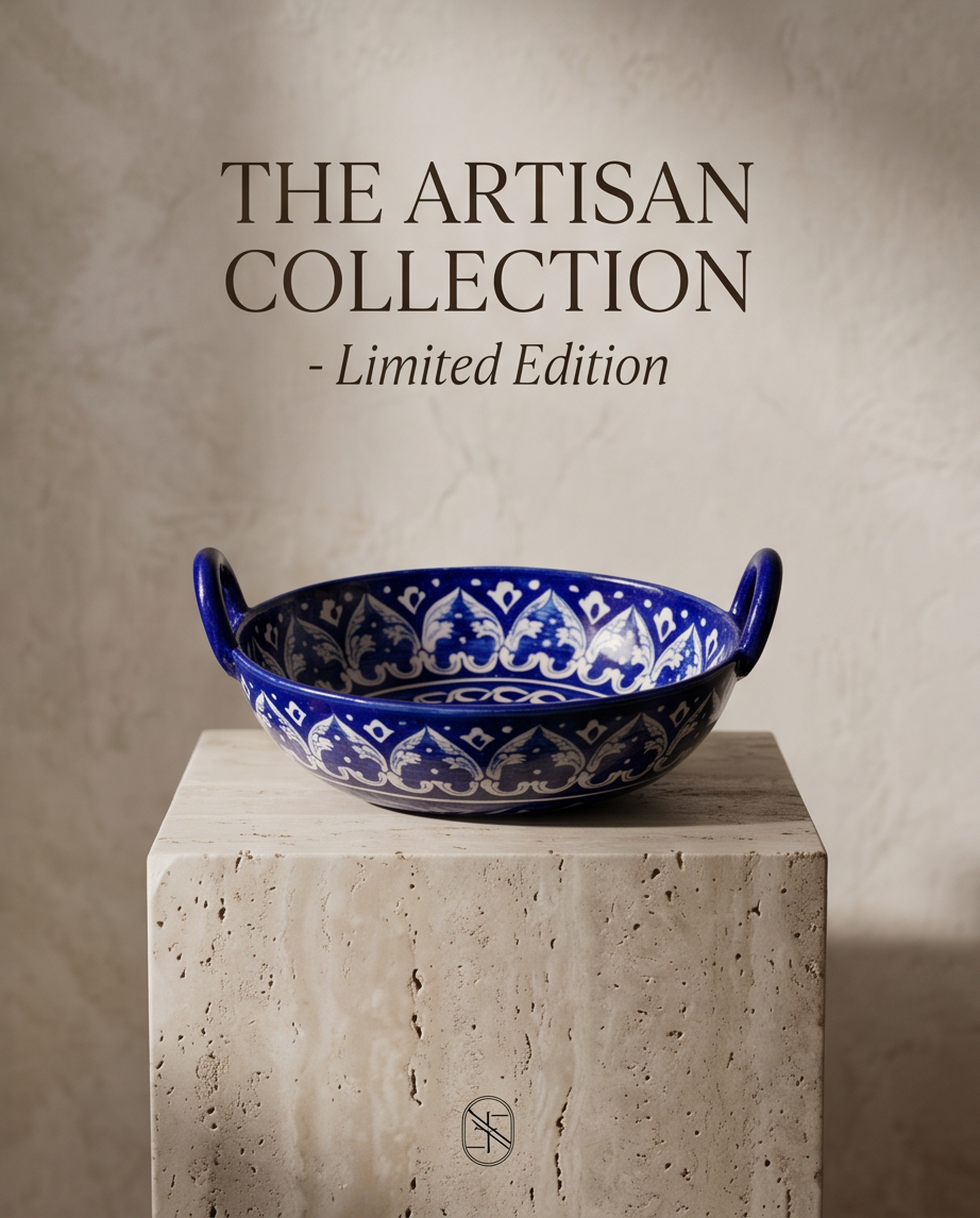 Customized Handmade Blue Pottery Karahi for Giftings🎁🔥Size 9 inch