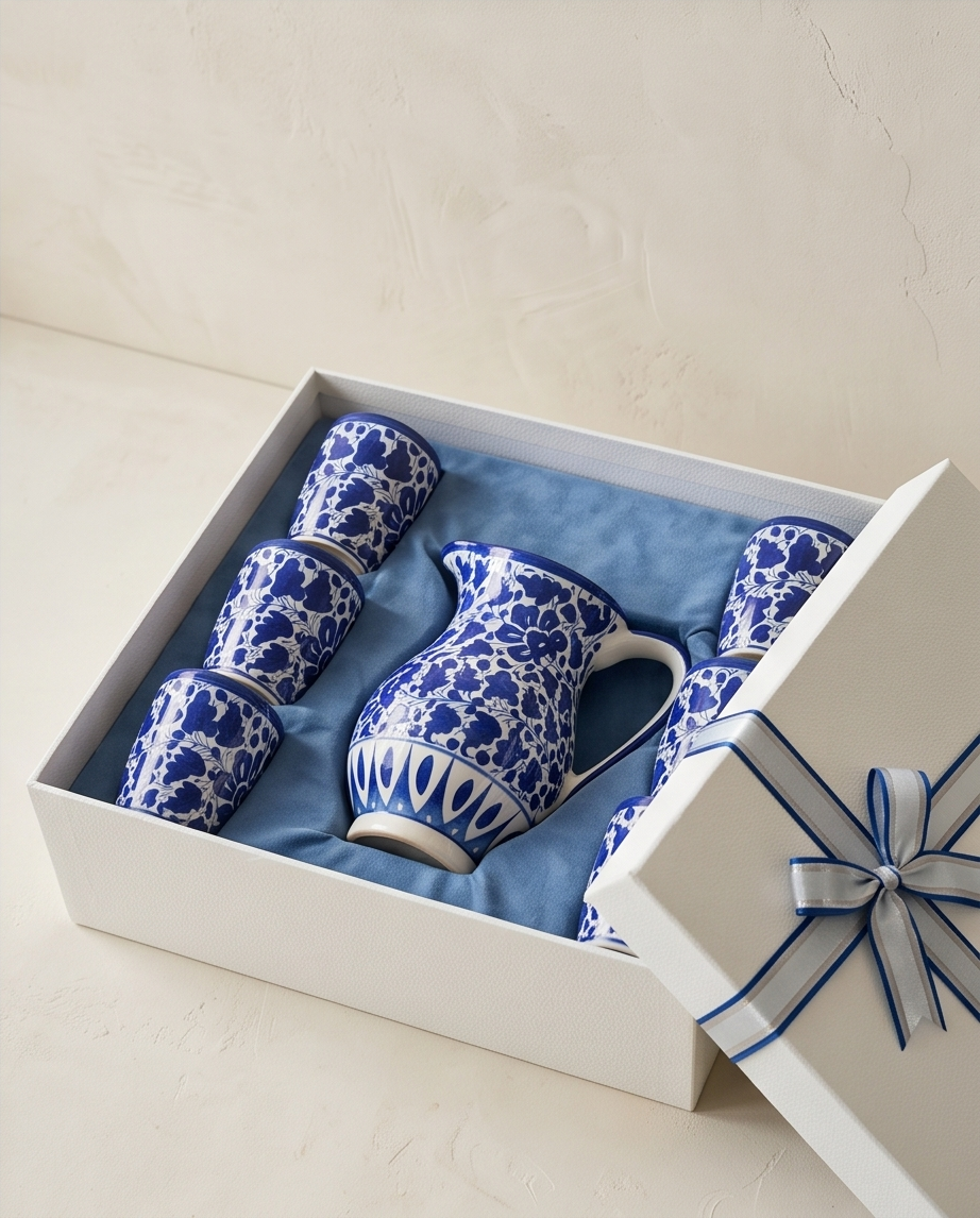 Ceramic Customized Handmade Water Set 06 Person Servings Gift Box🎁
