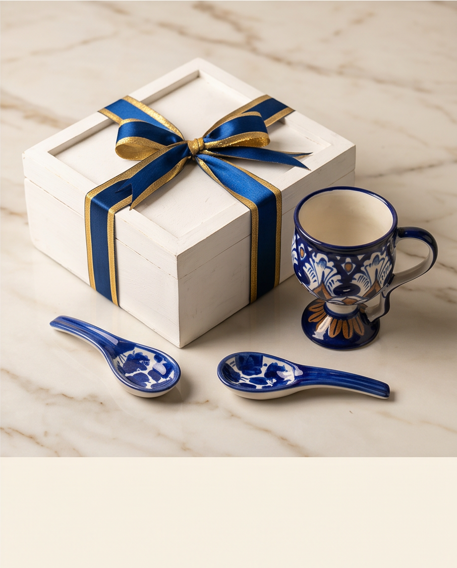 Ceramic Handmade Ice Cream Cups Gift Box