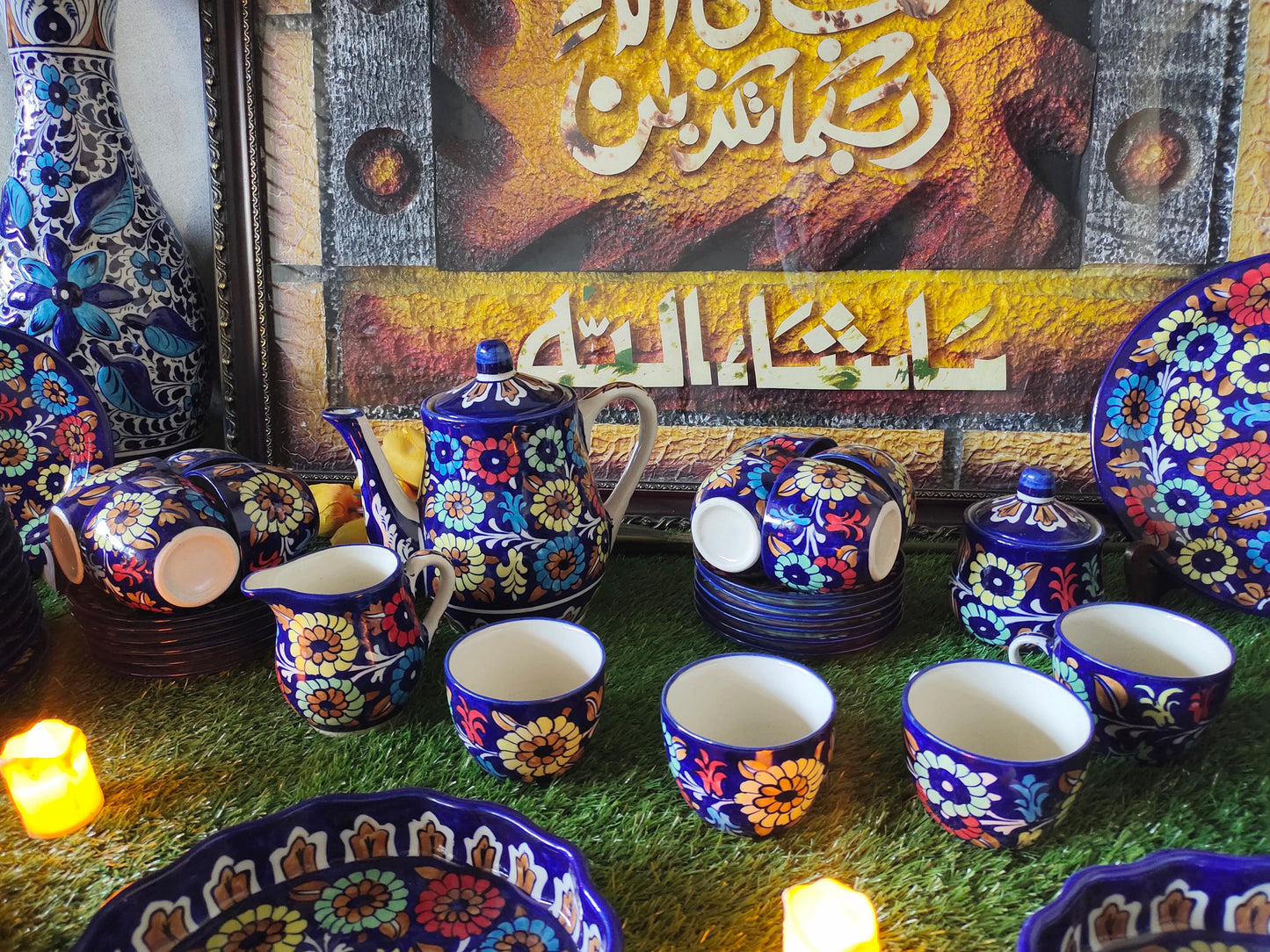Ceramic Customized Dinner Set Handmade | 12 Person Servings | J Design | Total 56 pcs