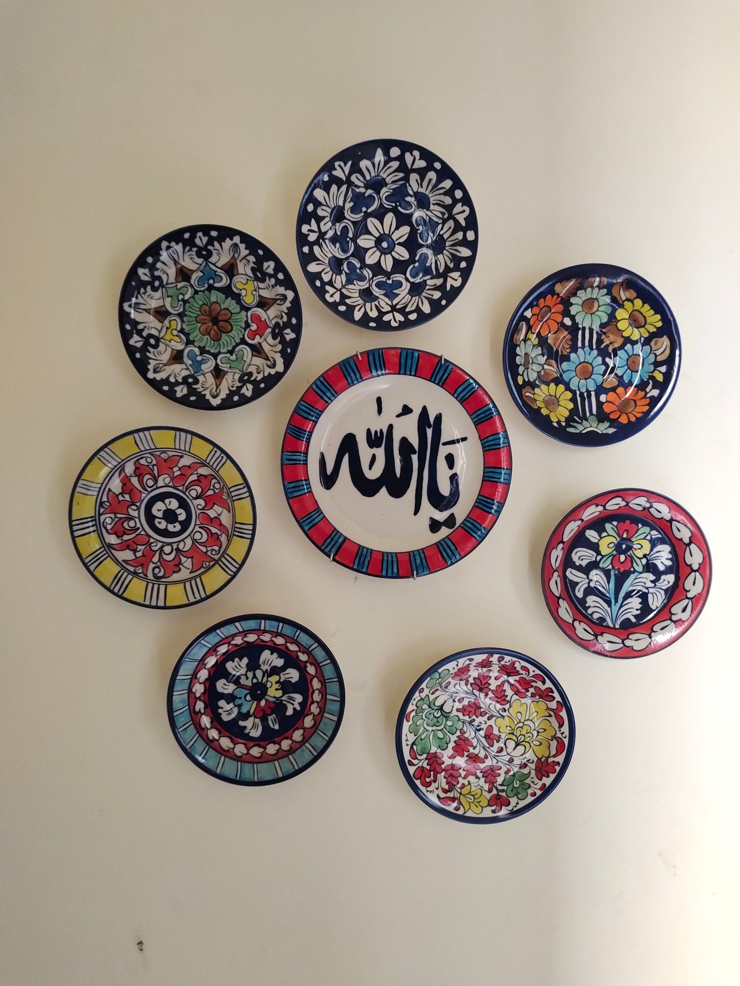 Ceramic Handmade Wall Hanging Art | Wall Art | 8 Pcs Set