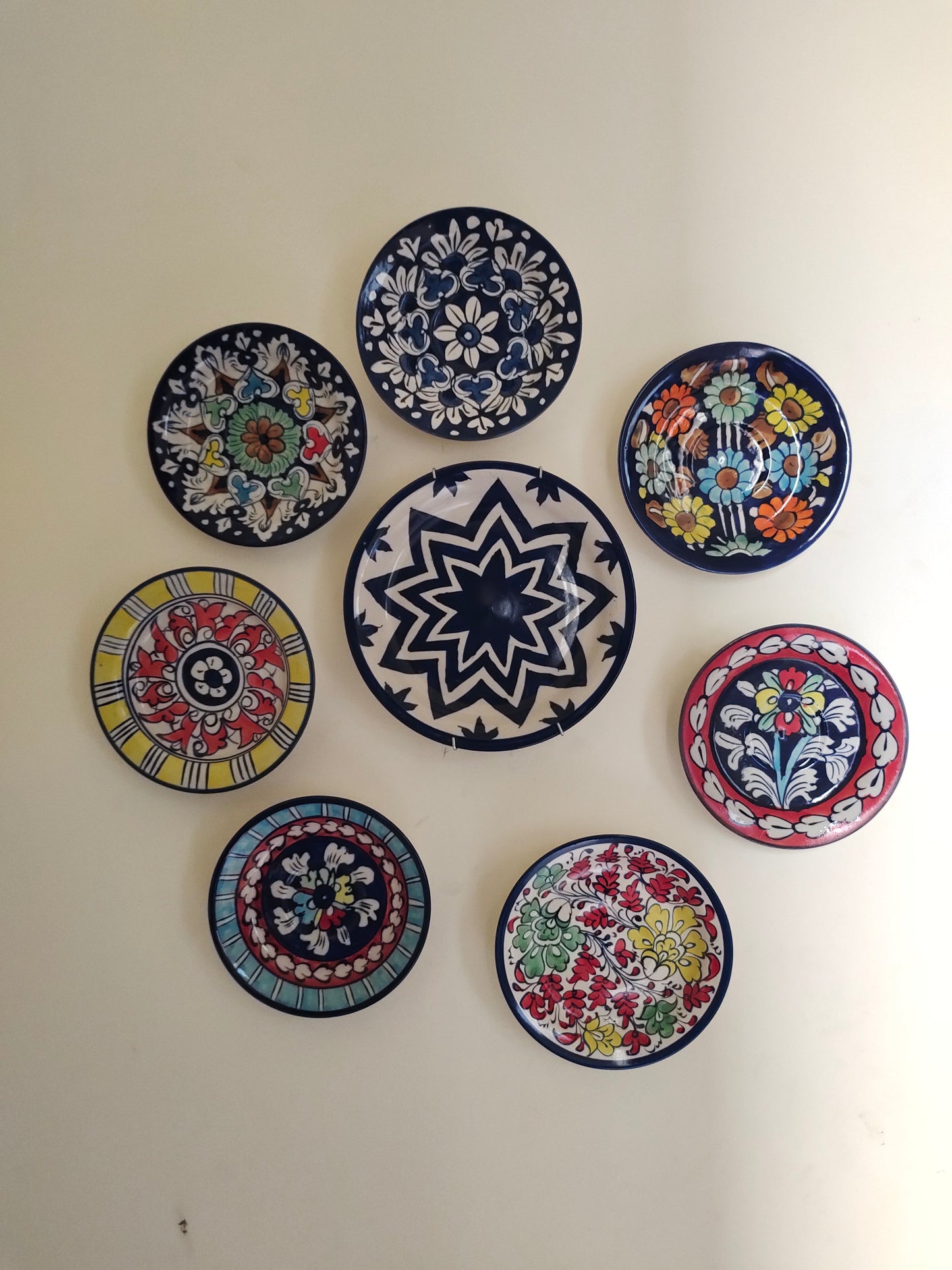 Ceramic Handmade Wall Hanging Art | Wall Art | 8 Pcs Set