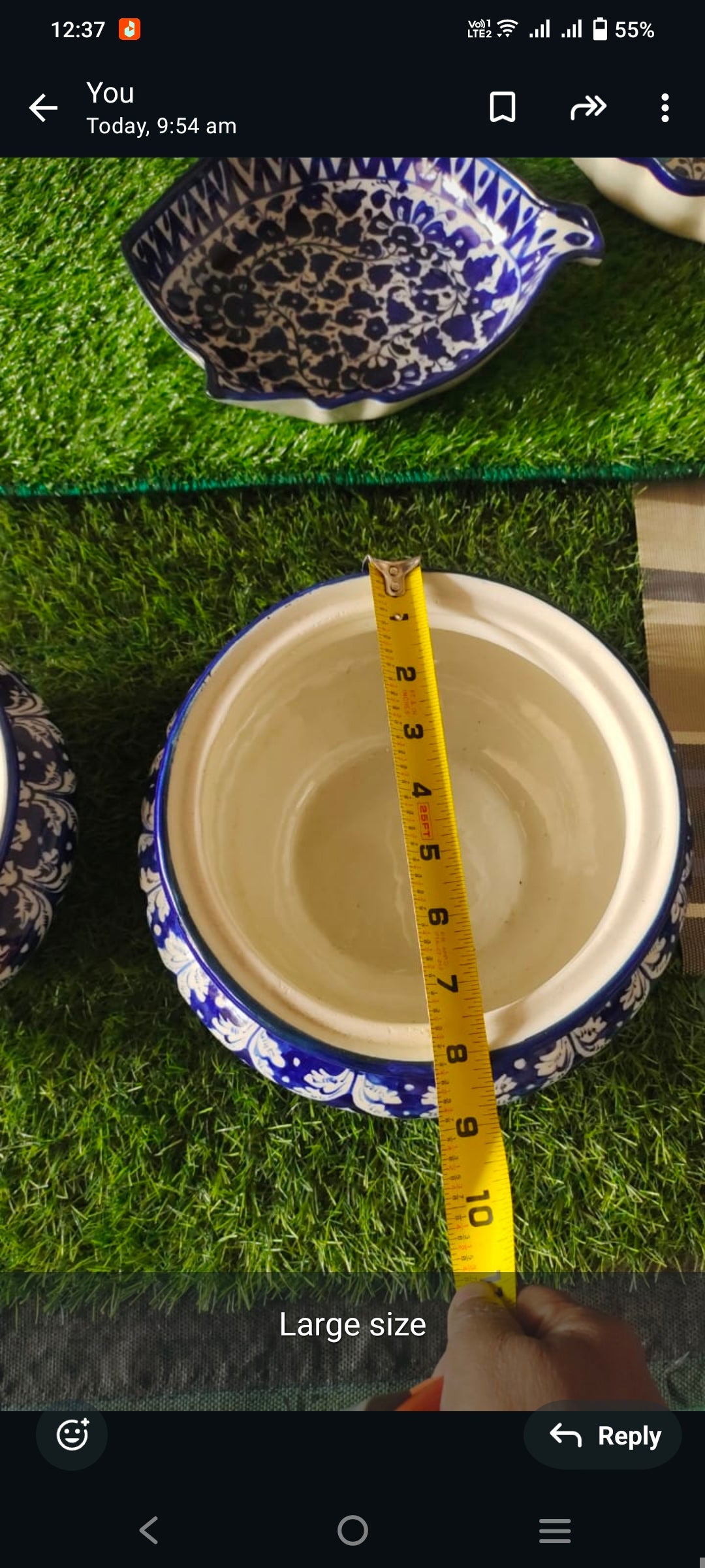Ceramic Handmade Handies & Pots with Cover - Large Size 8 inch