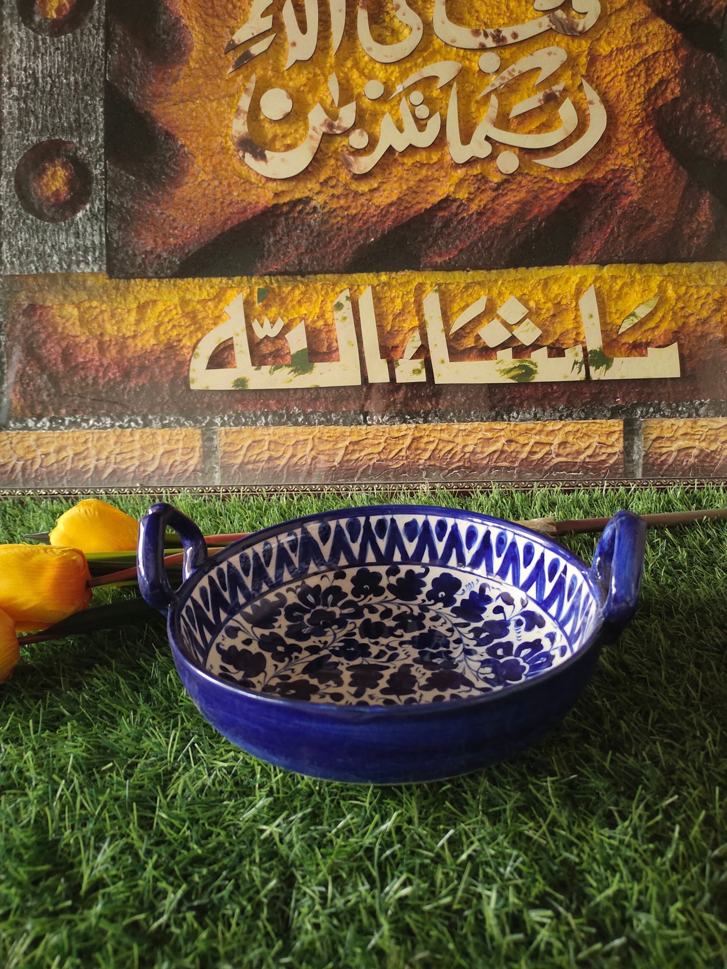 Ceramic Handmade Handle Karahi- Serena Design Customized | Serving Dish | Size 9 inch