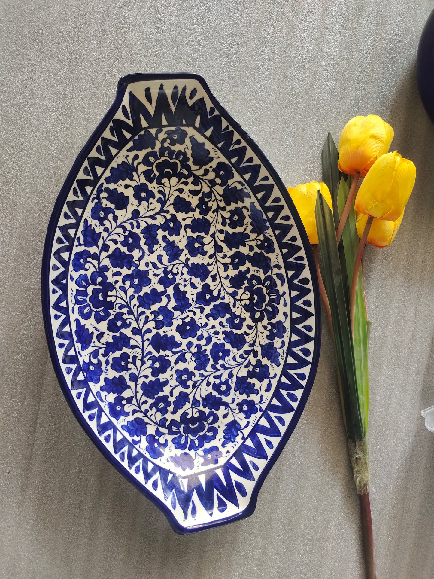 Ceramic Handmade Rice Dish Platter | Serena Design | Size 16 inch