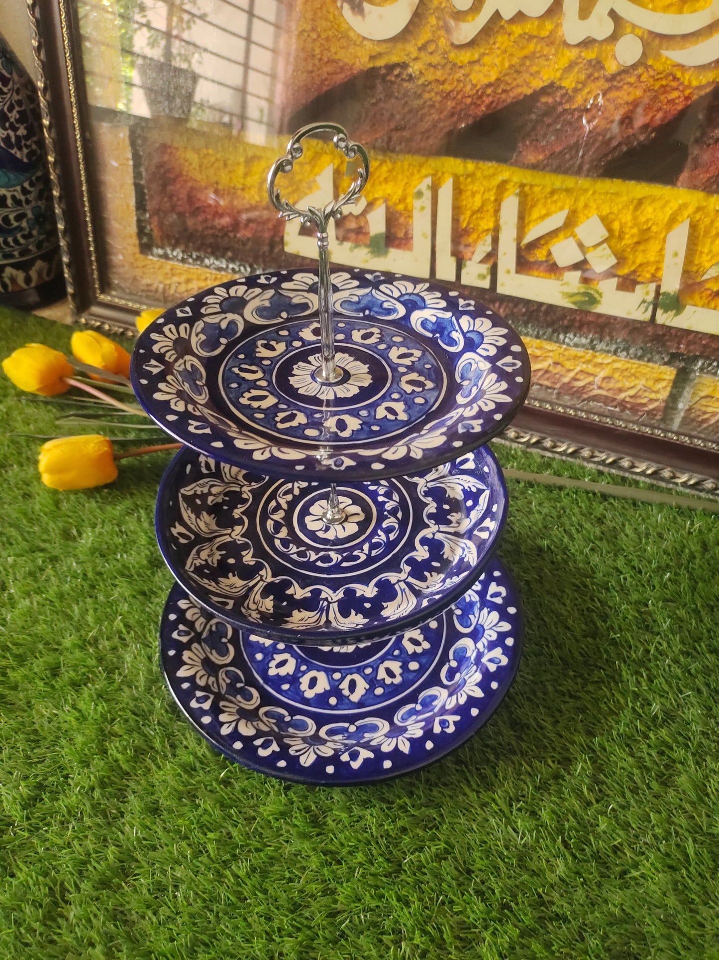 Ceramic Handmade 3 Tires Cake Set | Organizer |