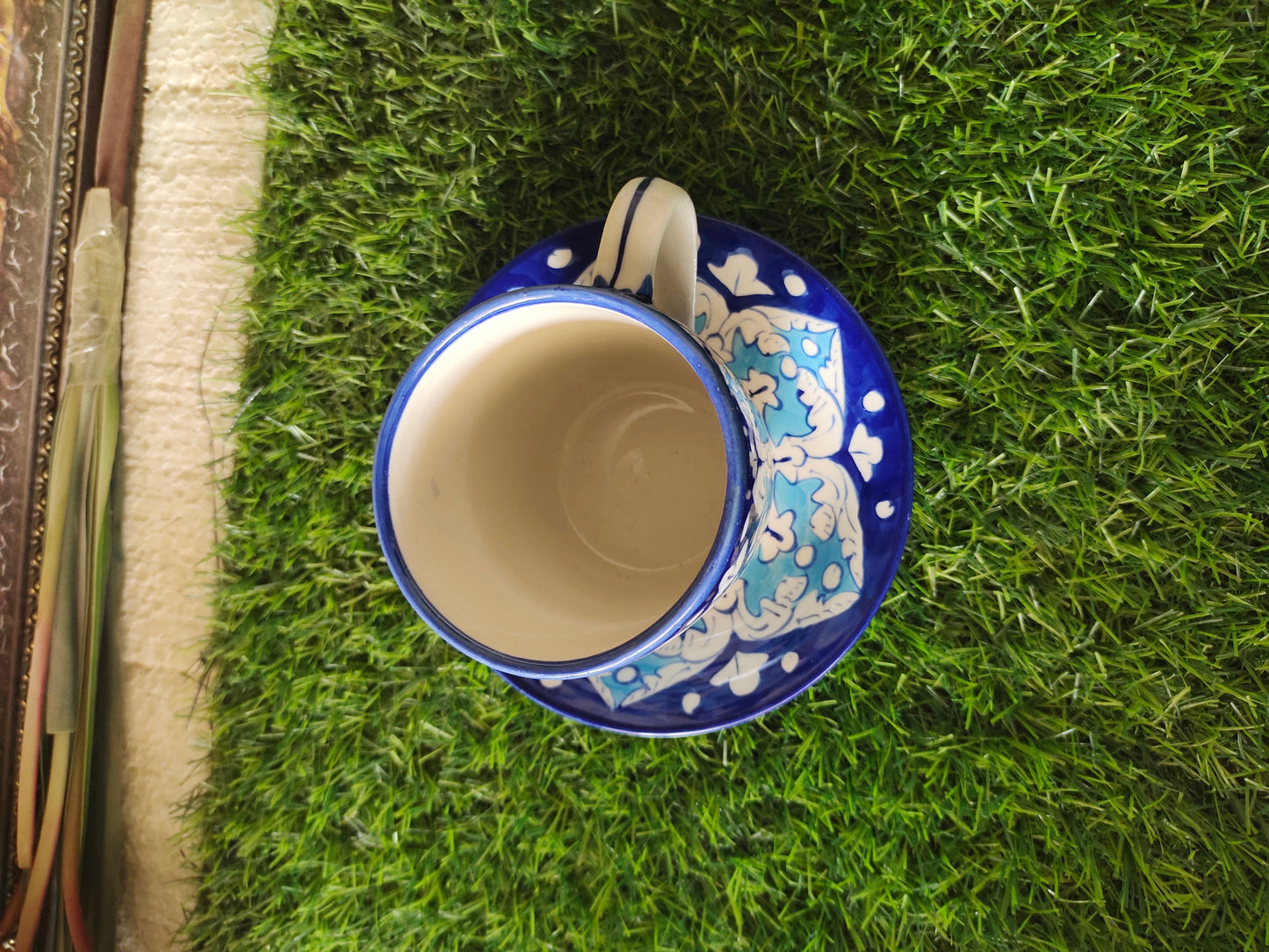 Ceramic Handmade Tea Mug with Saucer Plate