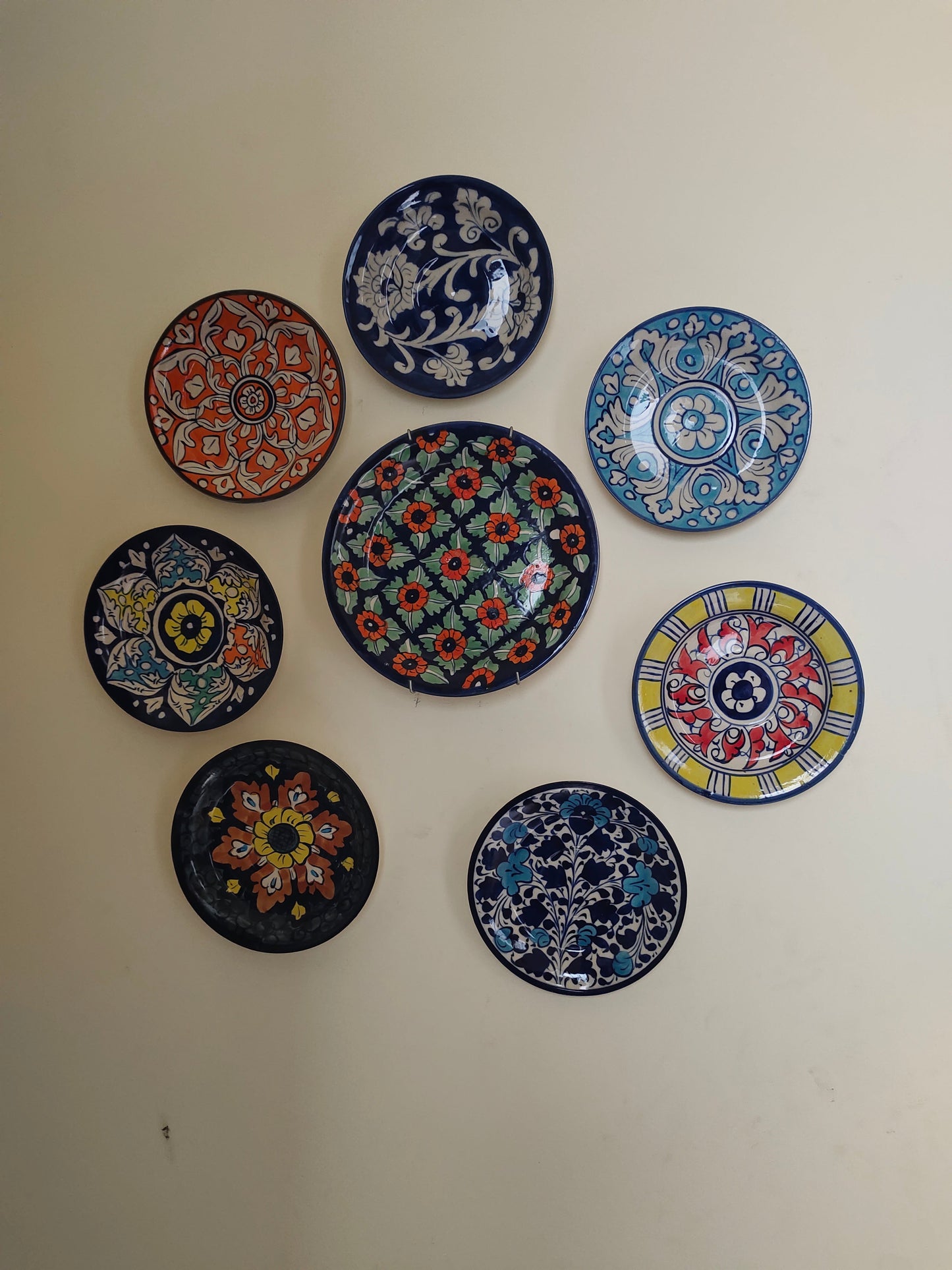 Ceramic Handmade Plate Set | Calligraphy Wall Art | Wall Art | 8 pcs set