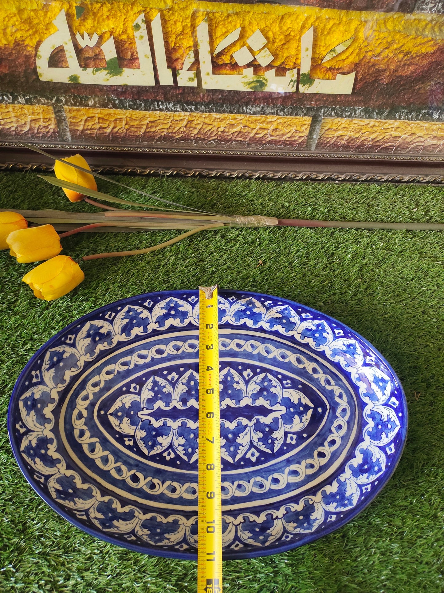 Ceramic Handmade Oval Rice Platter | Size Large 16 inch