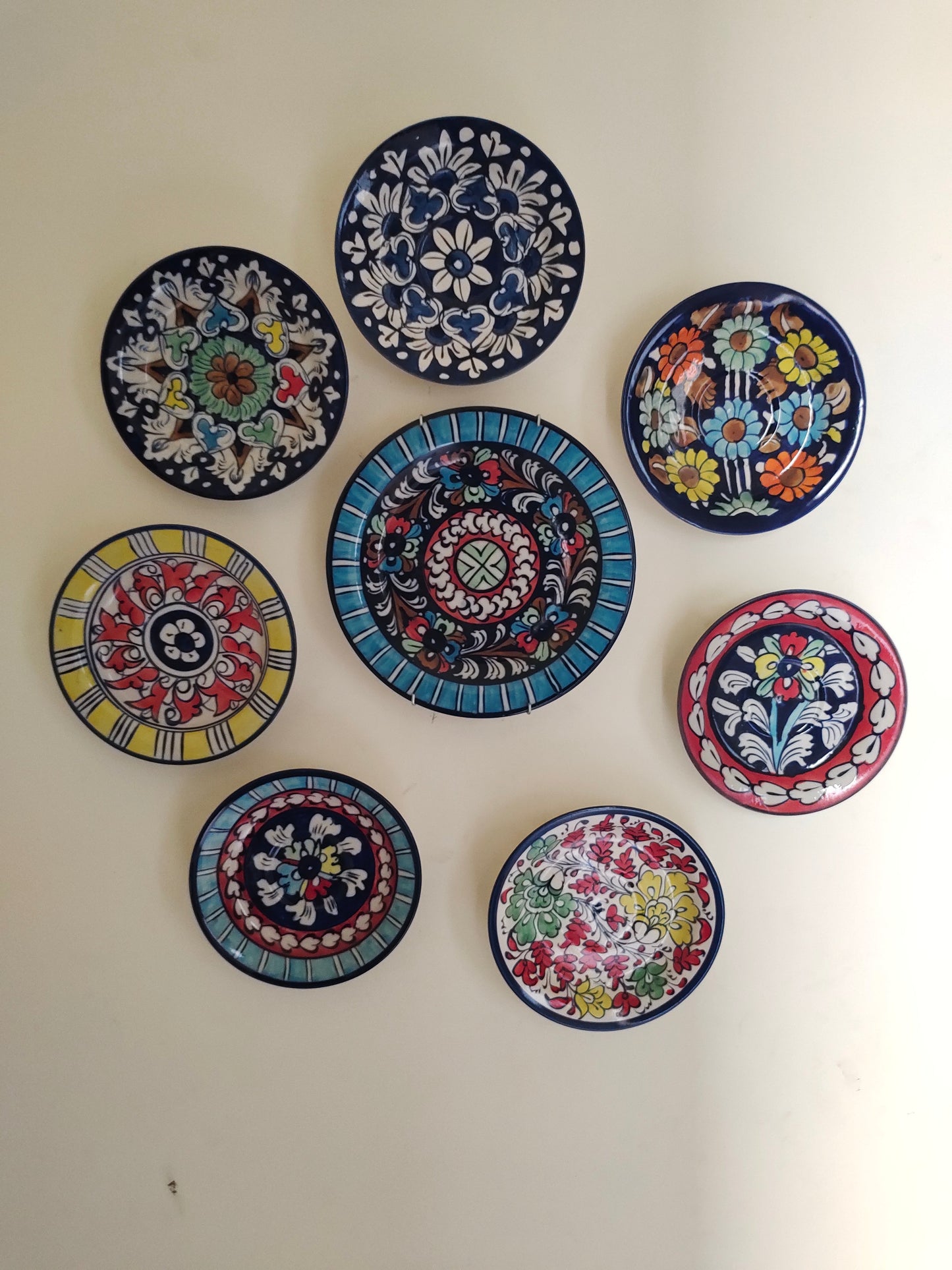 Ceramic Handmade Wall Hanging Art | Wall Art | 8 Pcs Set
