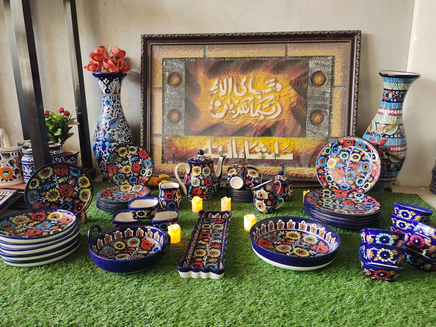Ceramic Handmade Customized Dinner Set | J Design | Qty 49 Pcs | 6 Men Set