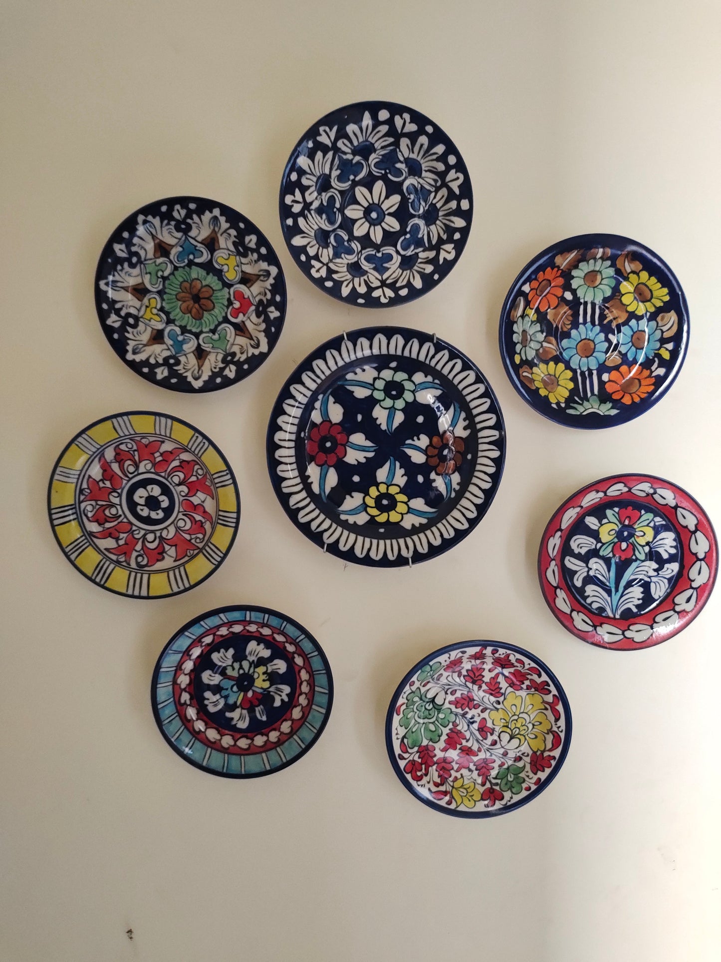 Ceramic Handmade Wall Hanging Art | Wall Art | 8 Pcs Set