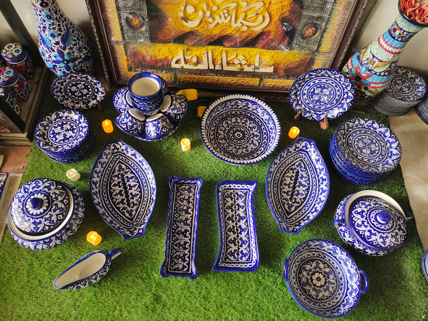 Ceramic Handmade Dinner Set | 10 Men Set | 40 Pcs | Ghauri Design